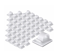 Крючки для гирлянд проводов самоклеящиеся белые настенные, 50 штук