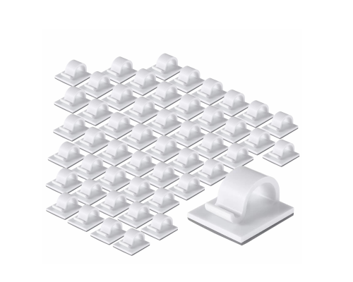 Крючки для гирлянд проводов самоклеящиеся белые настенные, 50 штук