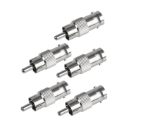 Переходник с BNC-мама (гнездо) на RCA-папа (штекер), 5 шт