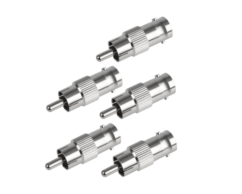 Переходник с BNC-мама (гнездо) на RCA-папа (штекер), 5 шт