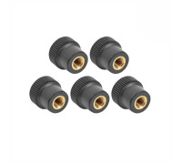 Гайка барашек фиксатор, заглушка пластиковая D16 с металлической резьбой М5, 5 шт