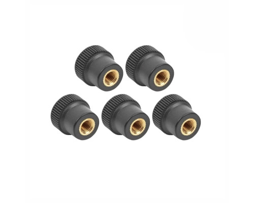 Гайка барашек фиксатор, заглушка пластиковая D16 с металлической резьбой М5, 5 шт