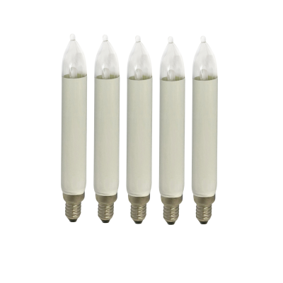 Комплект новогодних светодиодных лампочек HPN-15105 в виде свечи с цоколем Е10, 5 шт