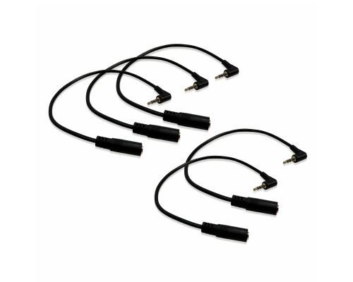 Переходник удлиненный угловой Mini Jack 3.5 мм (F) 3 pin - 3.5 мм (M) 4 pin, 5 шт