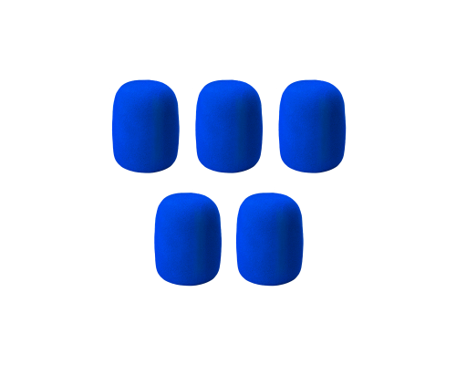 Ветрозащитная насадка для микрофона, поролоновая, цвет синий, 5 шт
