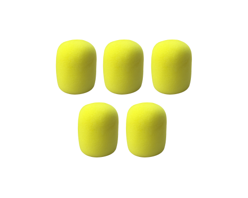 Ветрозащитная насадка для микрофона, поролоновая, цвет желтый, 5 шт