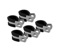 Хомут-скоба Руббер диаметр 14 мм с резиновым уплотнителем оцинкованная сталь, 5 шт