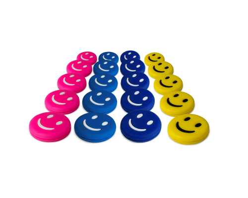 Виброгасители для теннисной ракетки, смайлик, цвет желтый, розовый, синий и темно-синий, 20 шт