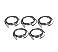 Кабель XLR-Jack 3.5, 2 метра, для микрофона, 5 шт