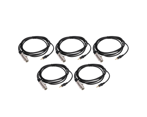 Кабель XLR-Jack 3.5, 2 метра, для микрофона, 5 шт