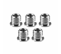 Резьбовой переходник 1/4"(F) - 3/8''(M) для штативов и микрофонных стоек, в комплекте 5 шт.