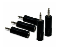 Переходник гнездо jack 6.3 мм (мама) - штекер jack 3.5 мм (папа), стерео (3 pin), 5 шт