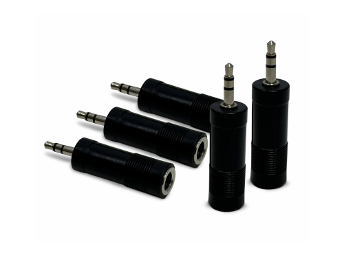 Переходник гнездо jack 6.3 мм (мама) - штекер jack 3.5 мм (папа), стерео (3 pin), 5 шт