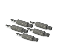 Разъем штекер mini-jack 3.5 мм (папа) стерео (3 pin) с пружиной, металл, серебристый, 5 шт