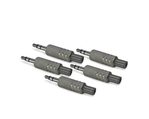 Разъем штекер mini-jack 3.5 мм (папа) стерео (3 pin) с пружиной, металл, серебристый, 5 шт