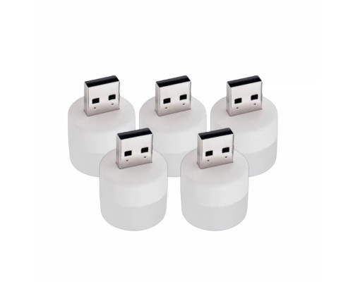 Портативная лампа светильник с питанием USB, холодный свет, 5 шт