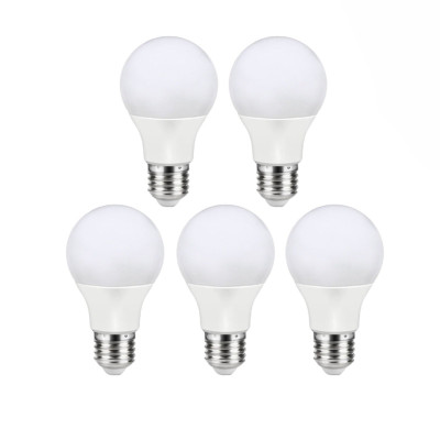 Лампа светодиодная 6500К/Е27/9Вт, холодный свет, 5 шт