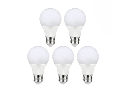 Лампа светодиодная 6500К/Е27/9Вт, холодный свет, 5 шт