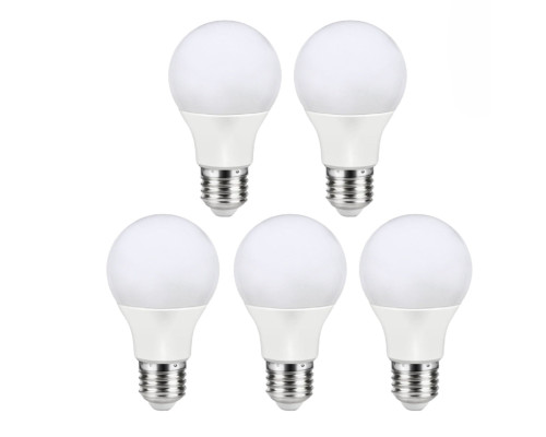 Лампа светодиодная 3000К/Е27/9Вт, теплый свет, 5 шт