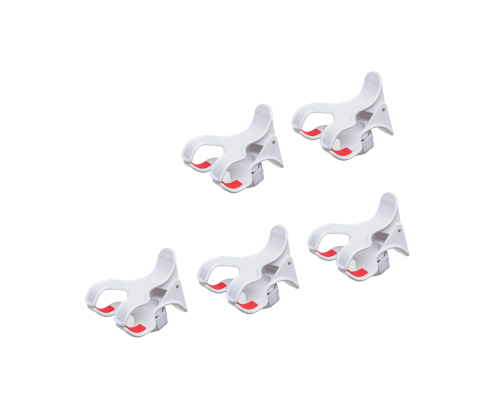 Прищепка белая для фитолампы для шарового крепления диаметром 1.6 см, 5 шт