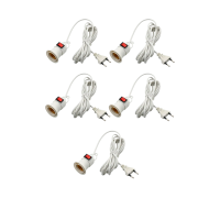 Светильник патрон подвесной с выключателем и кабелем, 5 шт