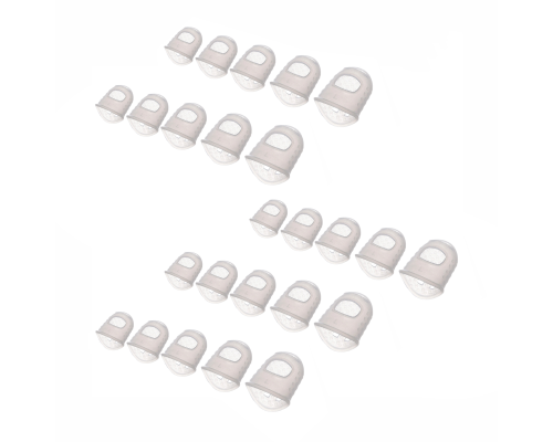 Напальчники силиконовые универсальные белые для игры на гитаре, размер XXS, XS, S, M, L, 25 шт