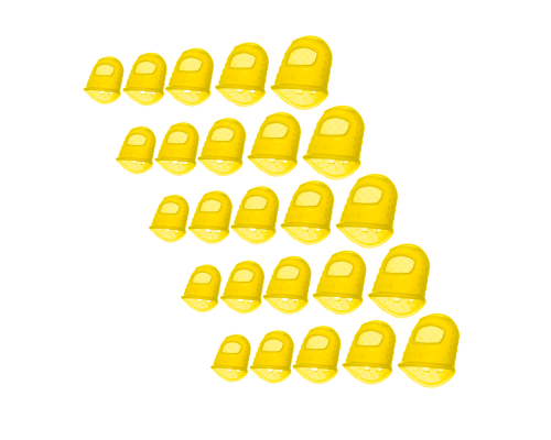 Напальчники силиконовые универсальные желтые для игры на гитаре, размер XXS, XS, S, M, L, 25 шт