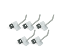 Крючок для торговой панели толщиной до 1.5 см, длина 5 см, белый, 5 шт