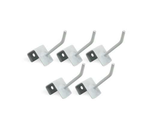 Крючок для торговой панели толщиной до 1.5 см, длина 5 см, белый, 5 шт