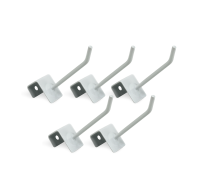 Крючок для торговой панели толщиной до 1.5 см, длина 15 см, белый, 5 шт