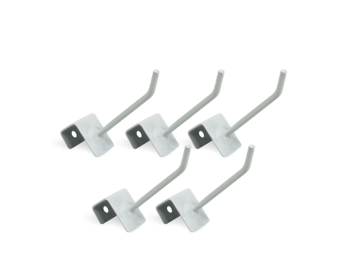 Крючок для торговой панели толщиной до 1.5 см, длина 15 см, белый, 5 шт