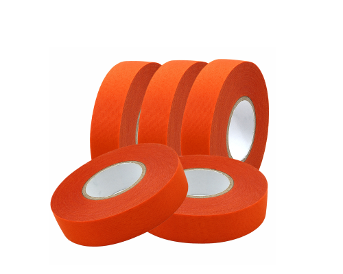 Хоккейная лента для клюшки, цвет оранжевый, ширина 2.5см, длина 25м, 5 шт