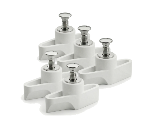 Крепежный набор: винт М4х19, гайка барашек М4 и шайба М4х10, цвет белый, 5 шт