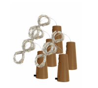 Гирлянда пробка в бутылку нить-роса на батарейках, длина 1 м, теплый свет, 5 шт