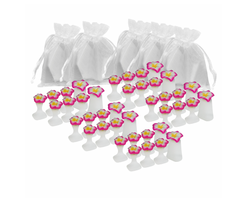 Разделители пальцев для педикюра, цветочки фуксия, 5 комплектов в мешочках