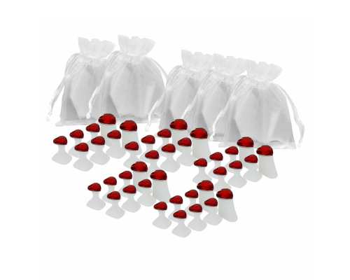 Разделители пальцев для педикюра, красные сердечки, 5 комплектов в мешочках