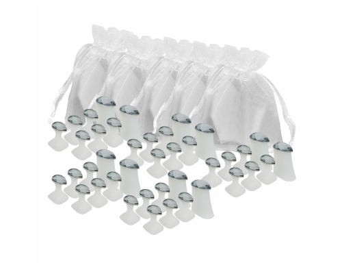 Разделители пальцев для педикюра, прозрачные каплевидные камни, 5 комплектов в мешочках