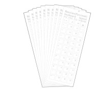 Наклейки на клавиатуру прозрачные 10шт, русские буквы, белый цвет