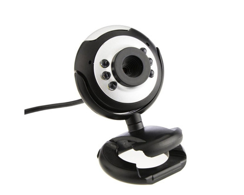 Веб-камера VGA Z09 со встроенным микрофоном, черно-серебристая