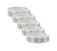 Светоотражающая термонаклейка Звезда для одежды, рюкзаков, колясок, 5 лент по 1 метру