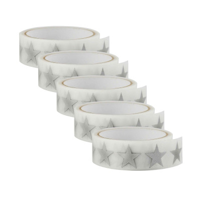 Светоотражающая термонаклейка Звезда для одежды, рюкзаков, колясок, 5 лент по 1 метру