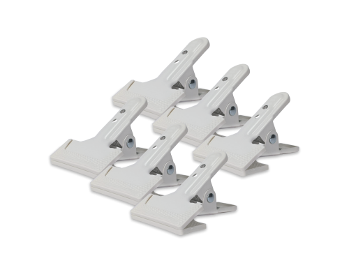 Держатель-прищепка PR1-W для крепления светоотражателя, фотофона, цвет белый, 6 шт