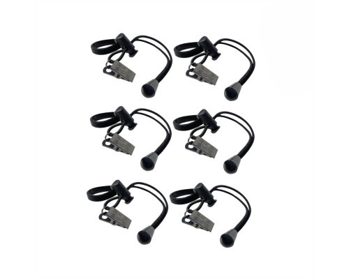 Крепление прищепка на резинке с фиксатором для фотофона, металл, 6 шт