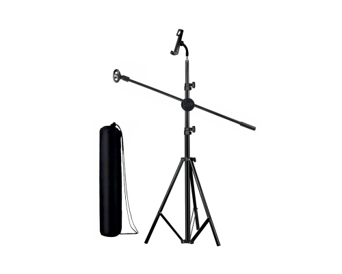 Напольная стойка штатив JBH-GP252C для микрофона с держателем для планшета шириной 12-25 см с чехлом для переноски