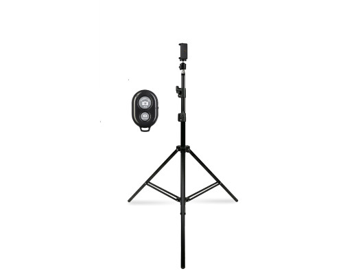 Напольный штатив JBH-HD1231B с держателем для телефона, шарниром, пультом Bluetooth, высота 1.9 м