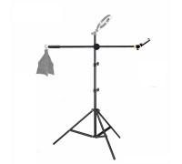 Напольная стойка штатив для кольцевой лампы  JBH-G16 для съемки сверху с крючком для противовеса и держателем телефона