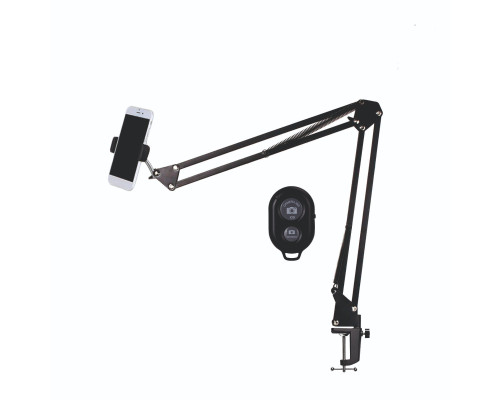 Настольная стойка пантограф NBS-3542 с усиленной струбциной, держателем телефона и bluetooth кнопкой