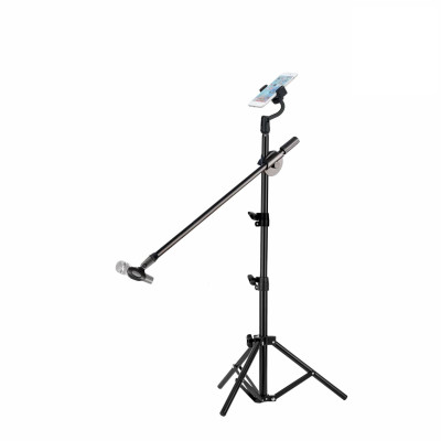 Напольная стойка JBH-G1T3 для микрофона с универсальным держателем для телефона шириной до 8,5 см