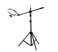 Напольная стойка штатив JBH-G191 для горизонтальной съемки с кольцевой цветной лампой 30 см и крючком для противовеса