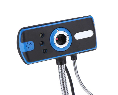 Веб-камера VGA Q20 с внешним микрофоном, черно-синяя